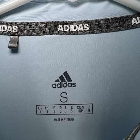 Adidas Golf Polo Shirt Mens Size Small Light Blue Navy Colorblock Performance - Picture 7 of 13